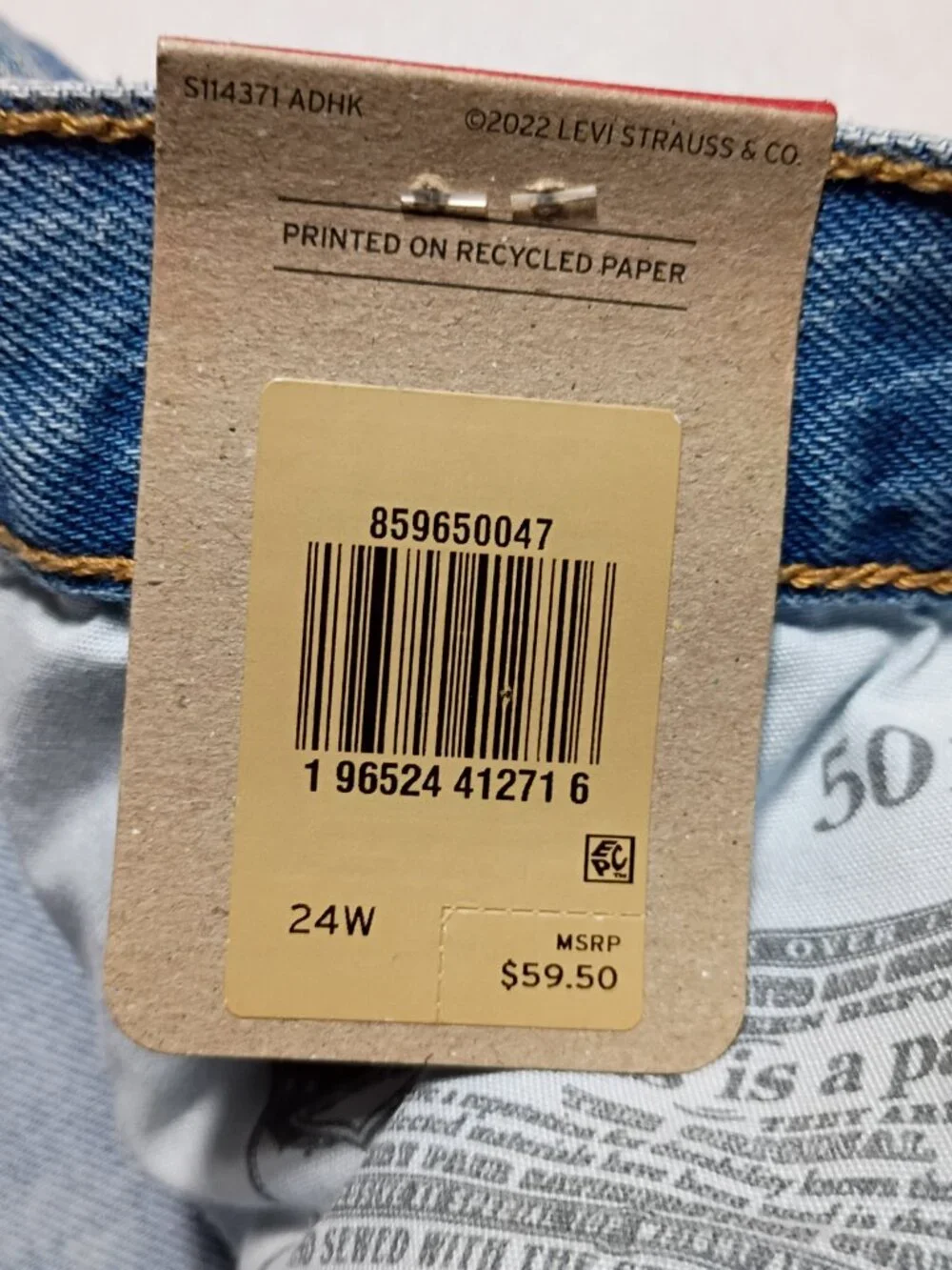 Levi's 501 Original Distressed High Rise Jean Shorts - 24W